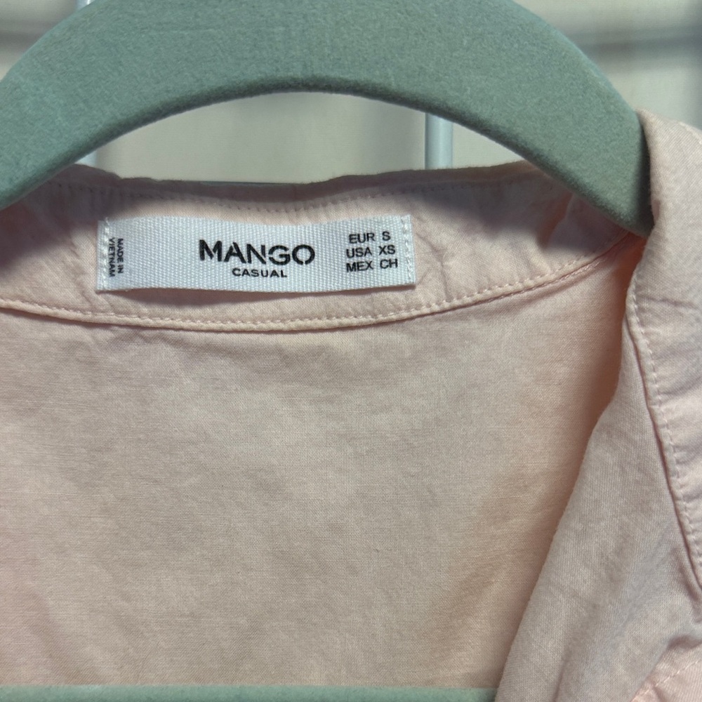 Mango Women's Light Pink Button Down Sleeveless Shirt - Picture 2 of 3